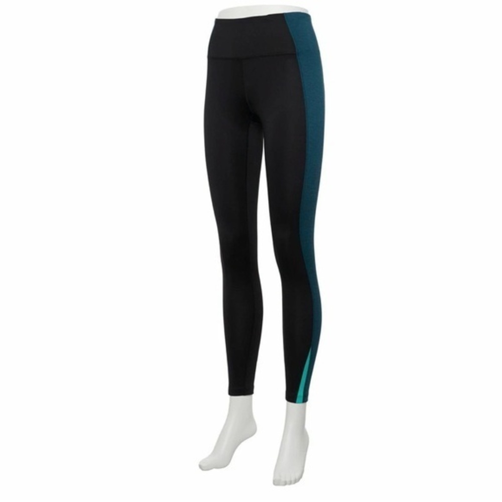 Tek Gear Black and Teal Women's Leggings